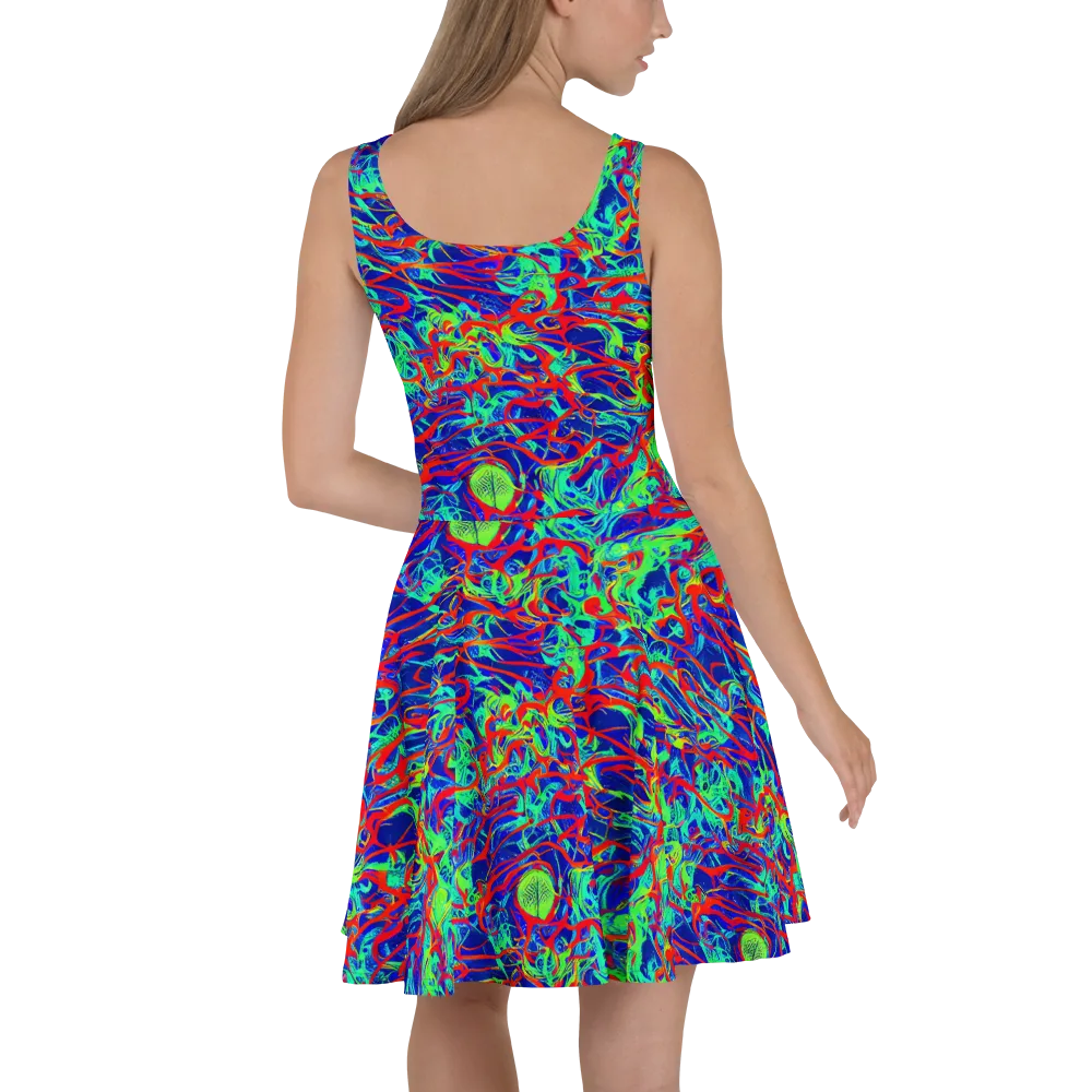 Sonic Fluorescence on Skater Dress — Back
