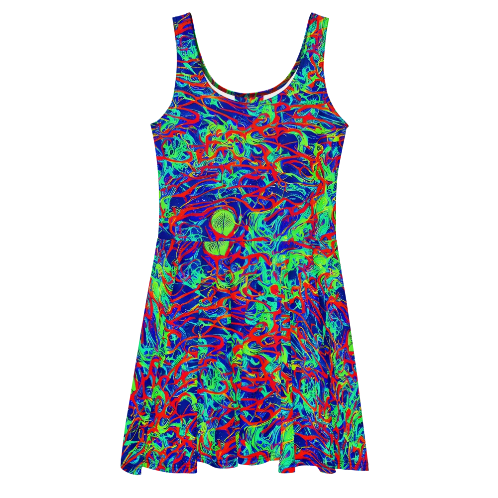 Sonic Fluorescence on Skater Dress — Front