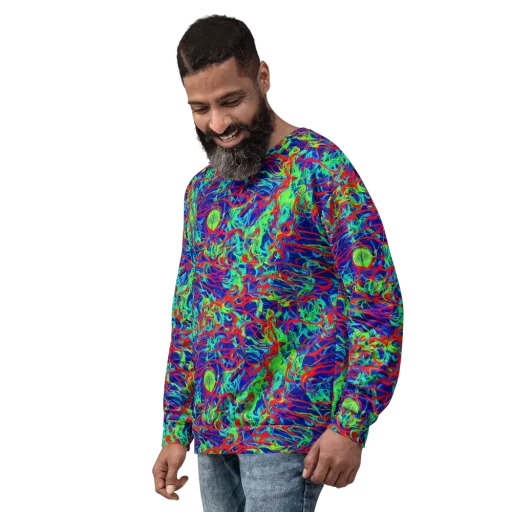 Sonic Fluorescence on a Sweatshirt