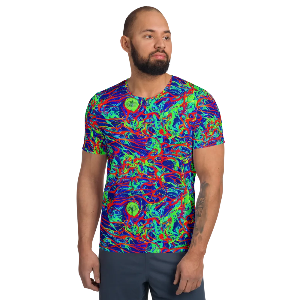 Sonic Fluorescence on Men's Athletic T-Shirt — Front