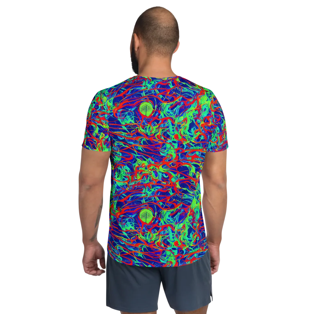 Sonic Fluorescence on Men's Athletic T-Shirt — Back