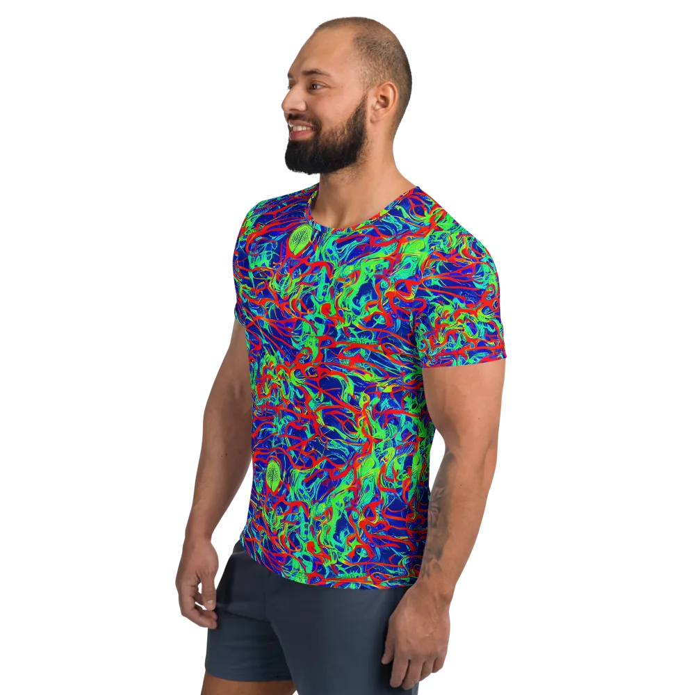 Sonic Fluorescence on Men's Athletic T-Shirt — Left