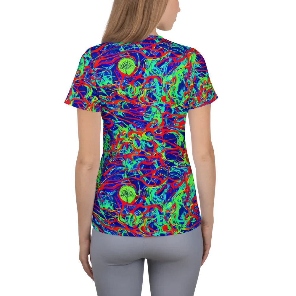 Sonic Fluorescence on Women's Athletic T-Shirt — Back