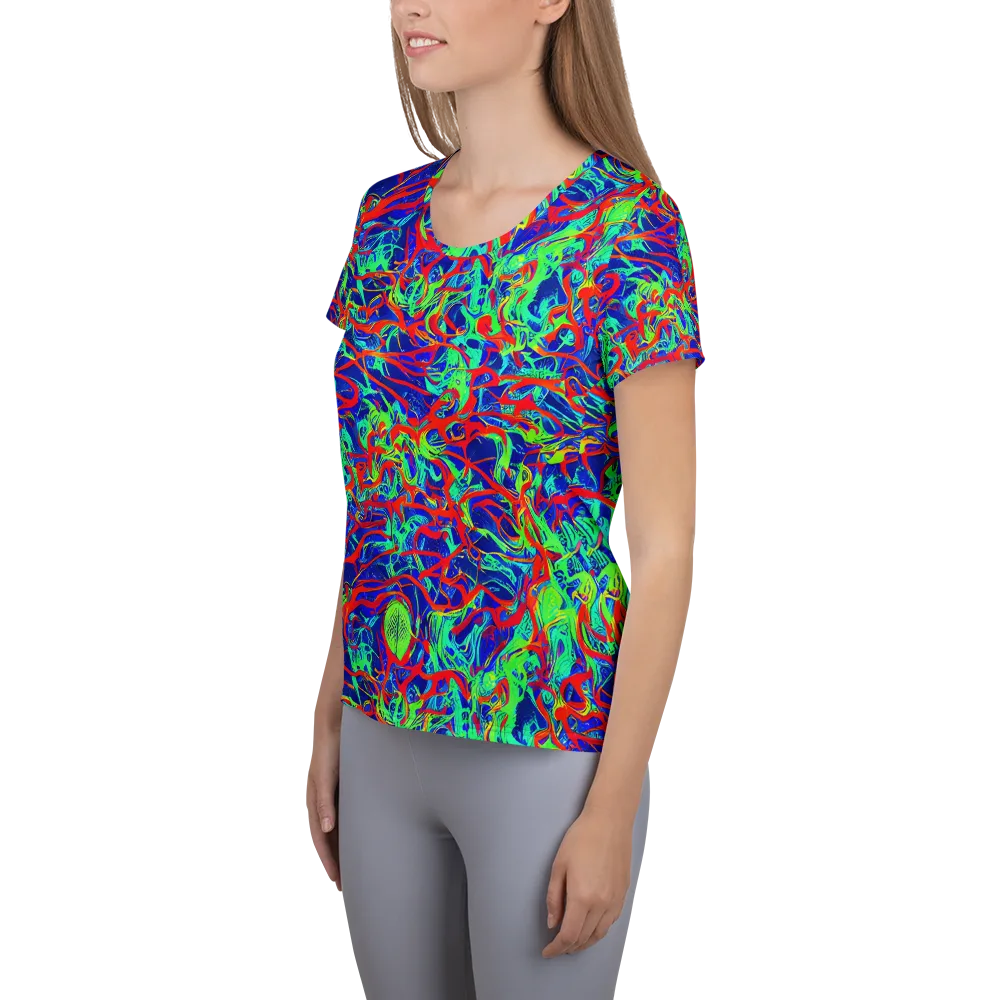 Sonic Fluorescence on Women's Athletic T-Shirt — Left