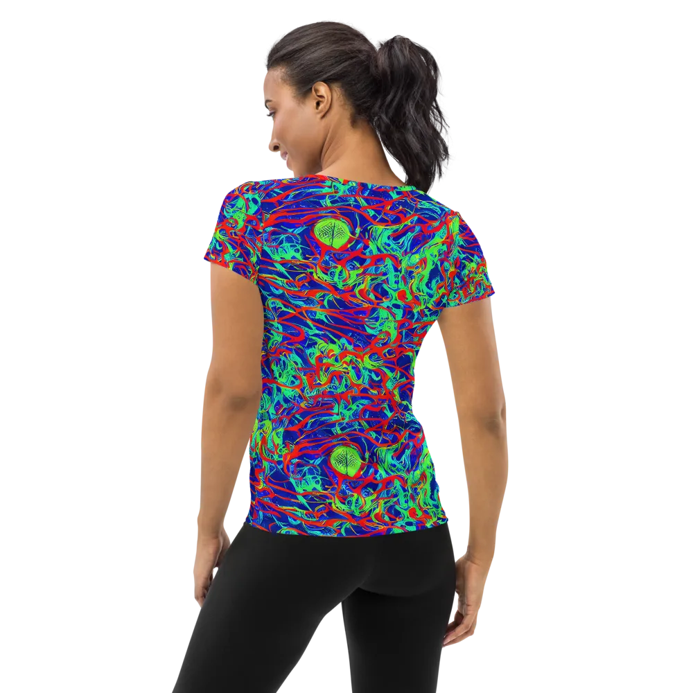 Sonic Fluorescence on Women's Athletic T-Shirt — Back