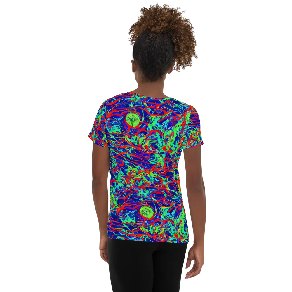 Sonic Fluorescence on Women's Athletic T-Shirt — Back