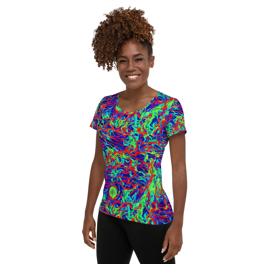 Sonic Fluorescence on Women's Athletic T-Shirt — Left