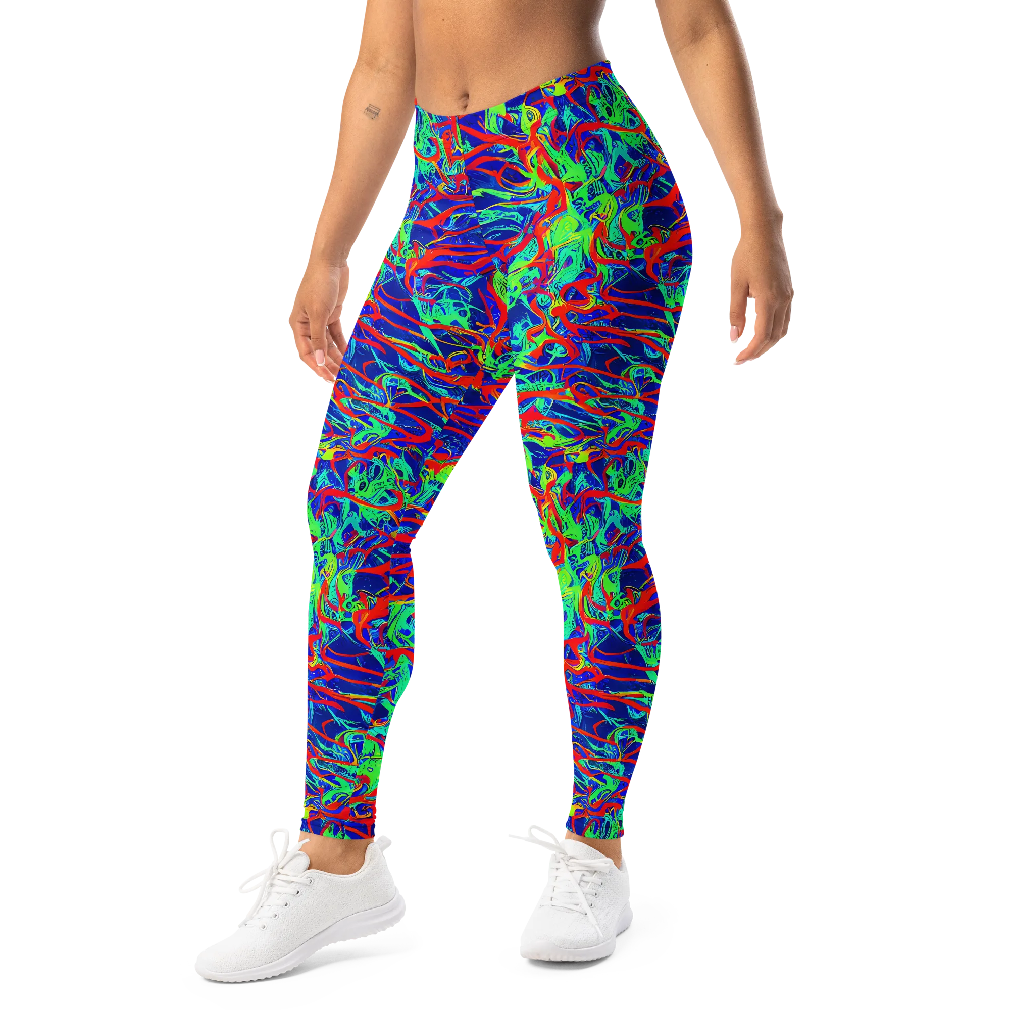 Sonic Fluorescence on Leggings — Left Front