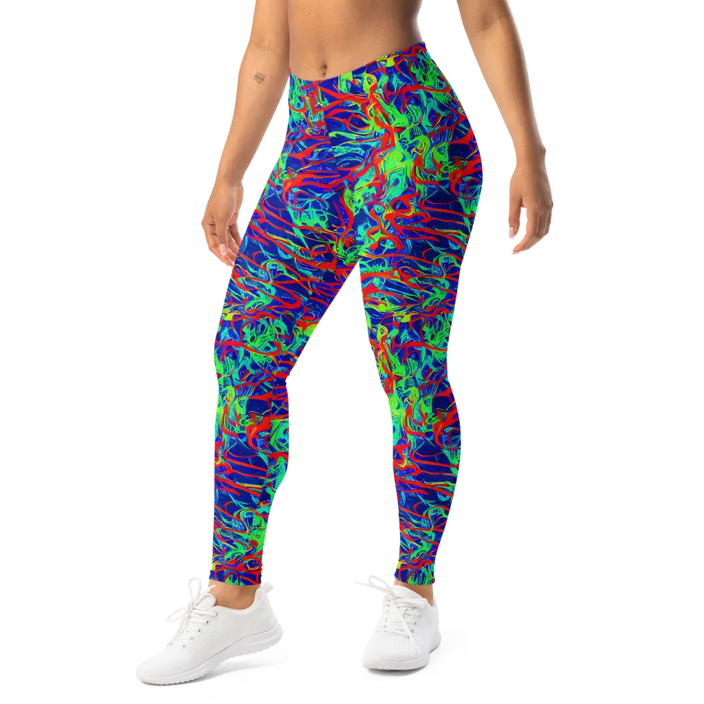 Sonic Fluorescence on Leggings — Left Front