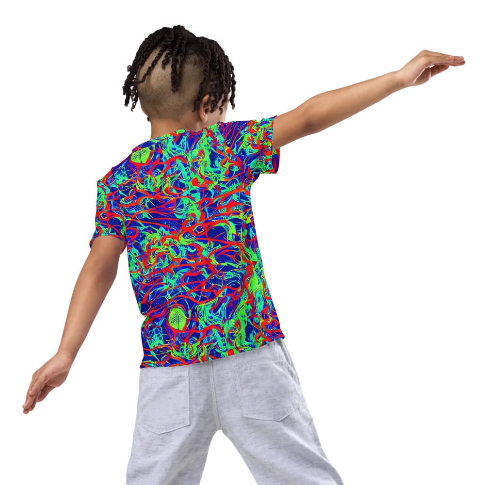 Sonic Fluorescence on Kids Crew Neck T-Shirt — Back
