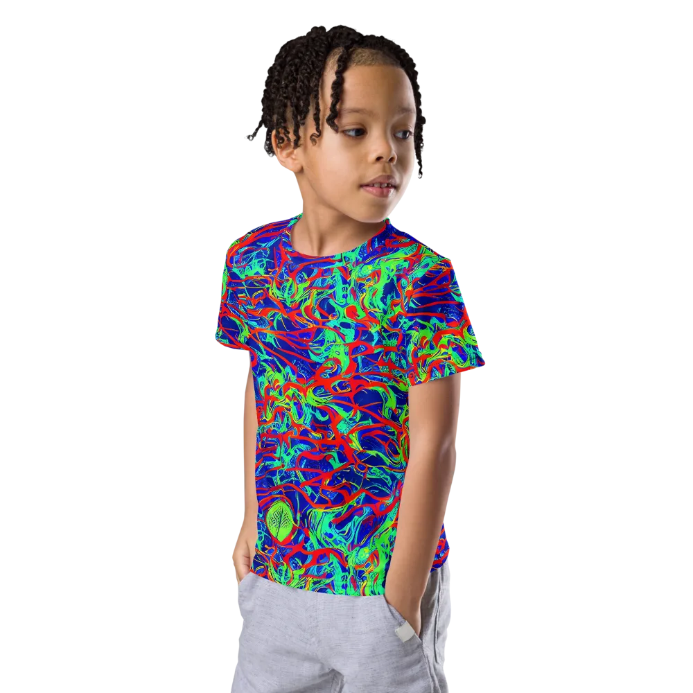 Sonic Fluorescence on Kids Crew Neck T-Shirt — Left Front