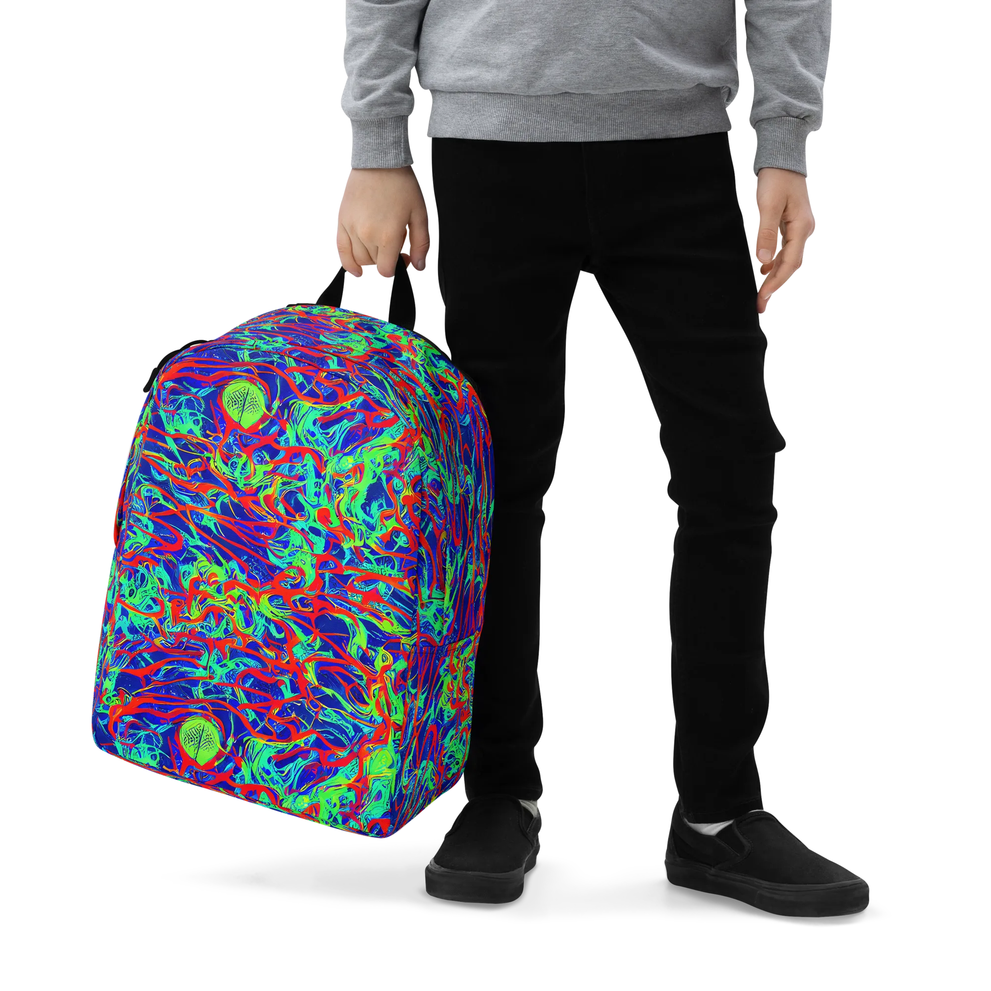 Sonic Fluorescence on Minimalist Backpack — Zoomed-in
