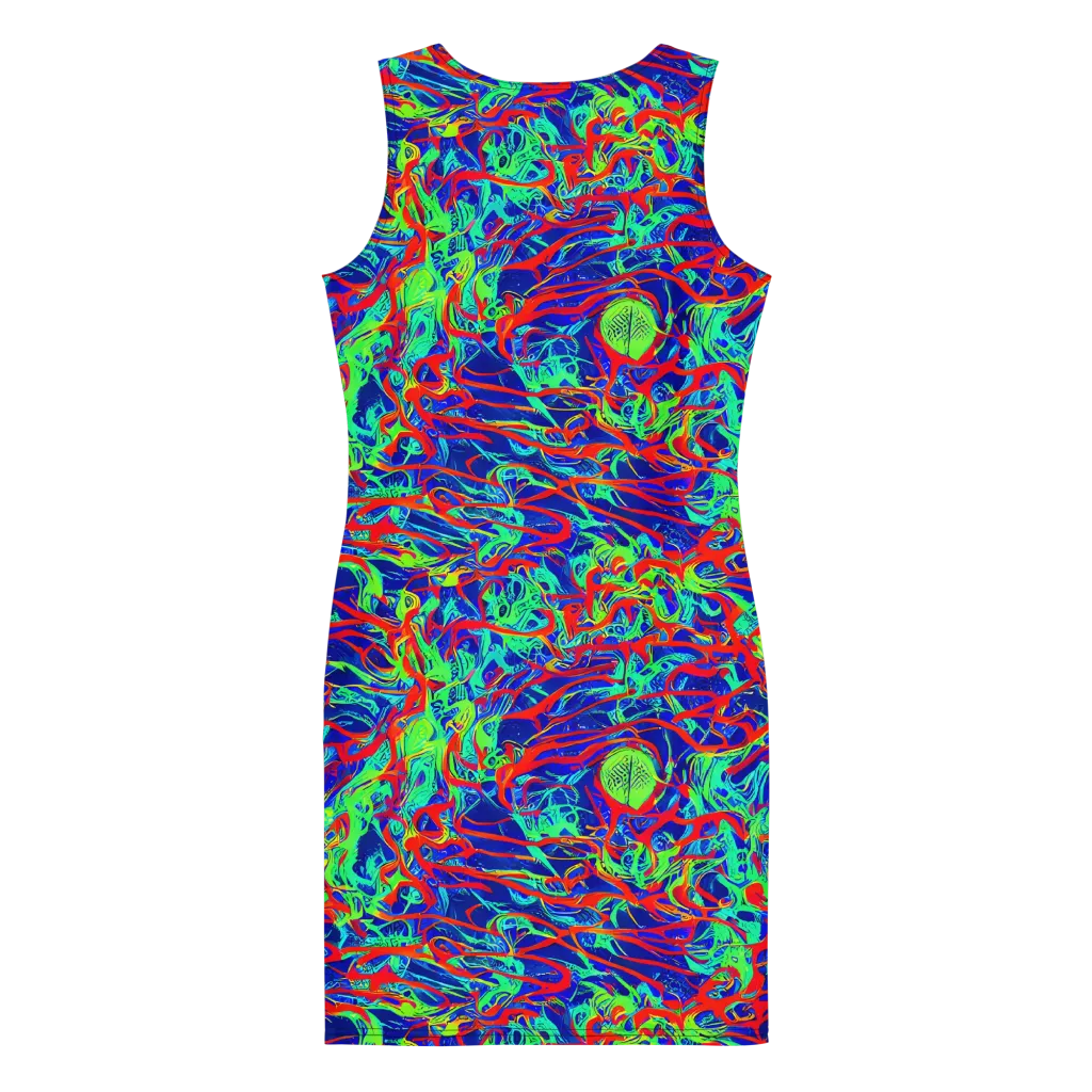 Sonic Fluorescence on Bodycon Dress — Back