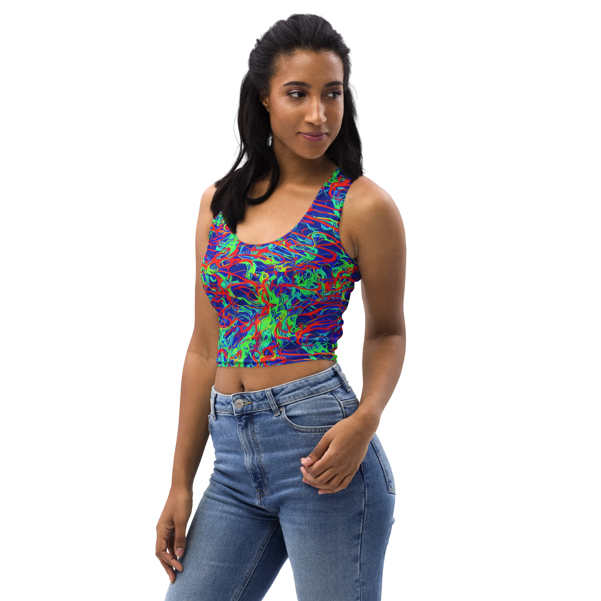 Sonic Fluorescence on Crop Top — Left Front