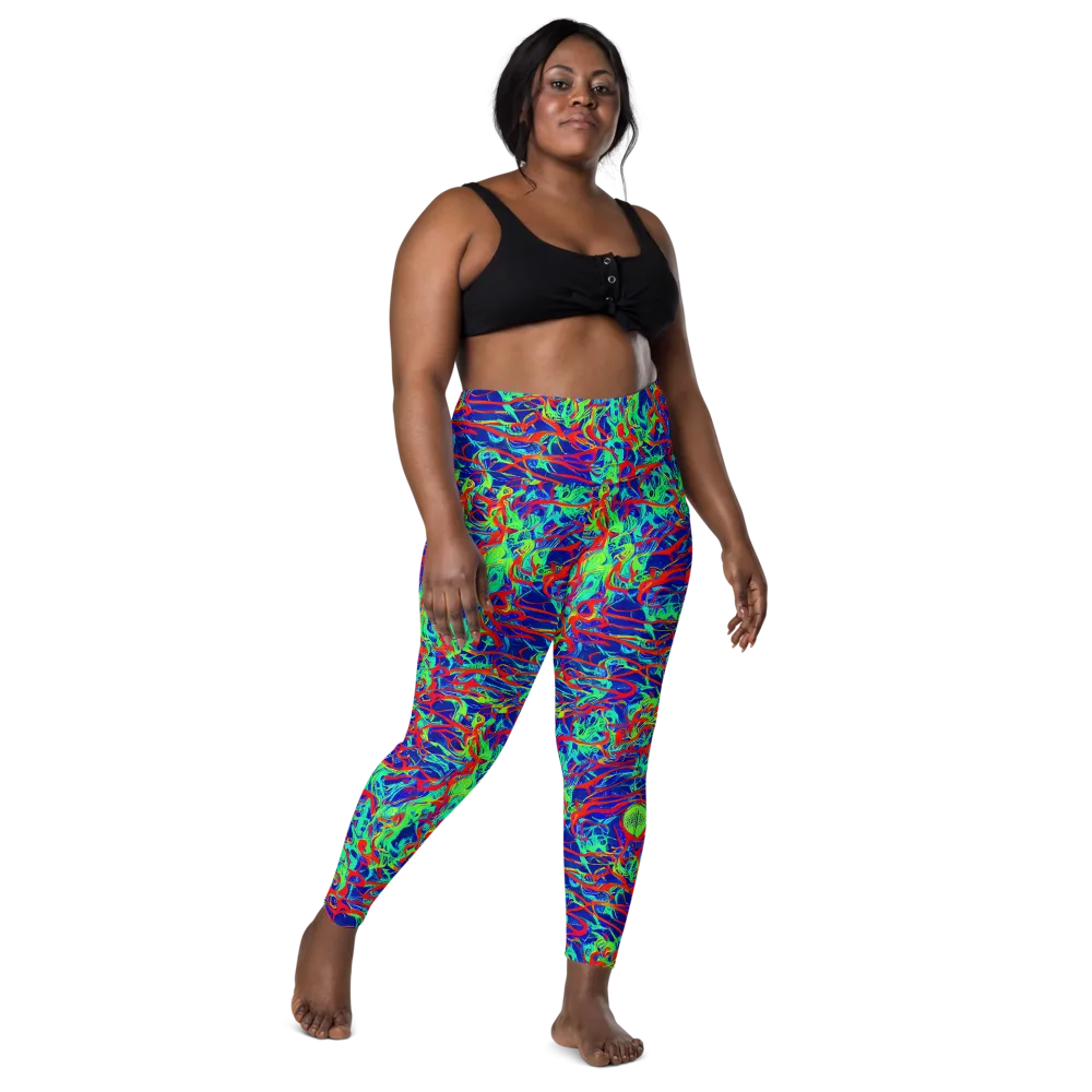 Sonic Fluorescence on Leggings with Pockets — Front
