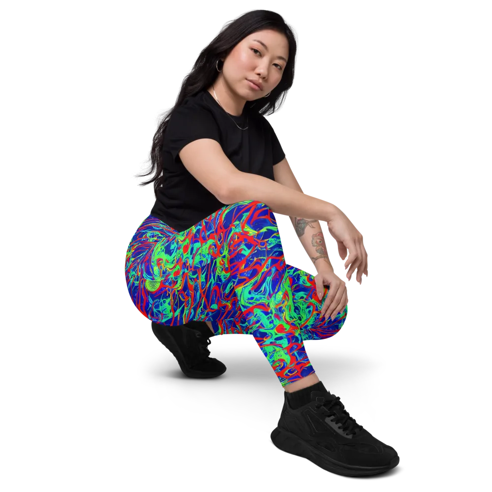Sonic Fluorescence on Leggings with Pockets — Right Front