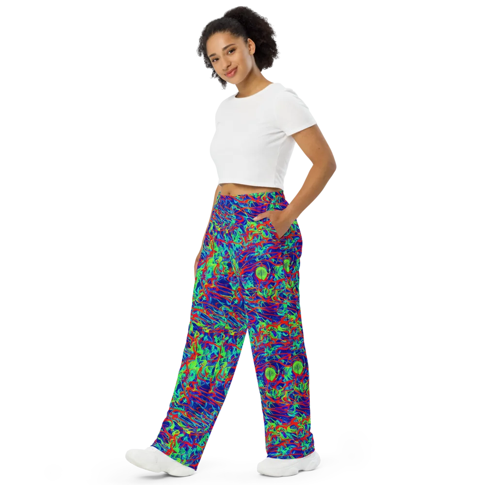 Sonic Fluorescence on Wide-Leg Pants — Left Front