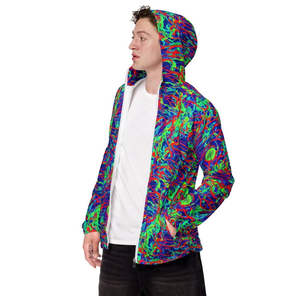 Sonic Fluorescence on Men's Windbreaker — Left Front