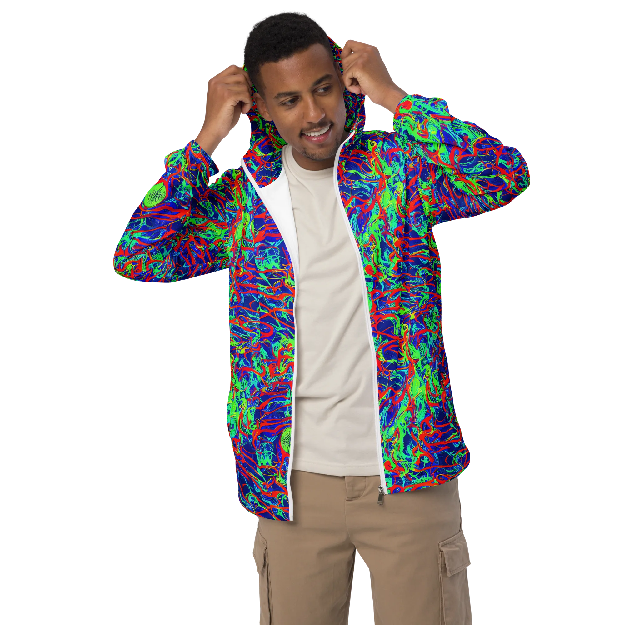 Sonic Fluorescence on Men's Windbreaker — Front