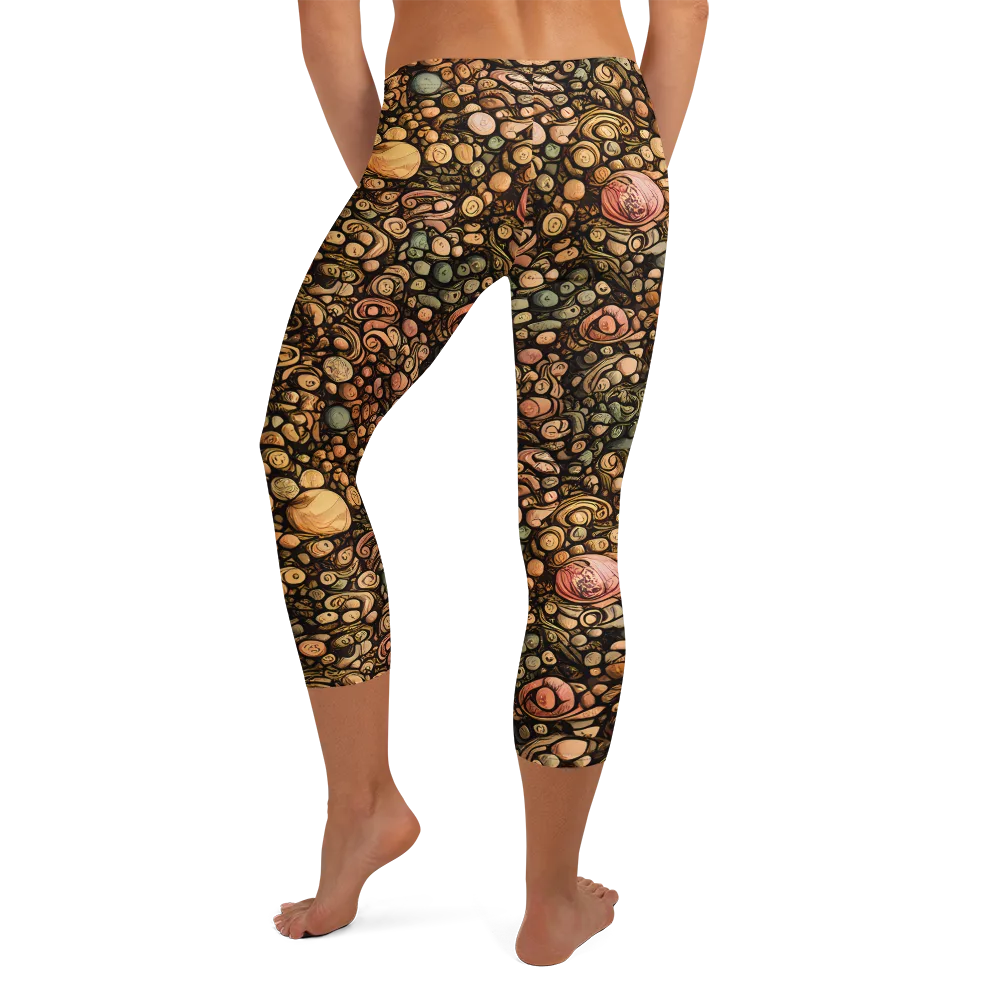 Inkstone Garden on Capri Leggings — Back