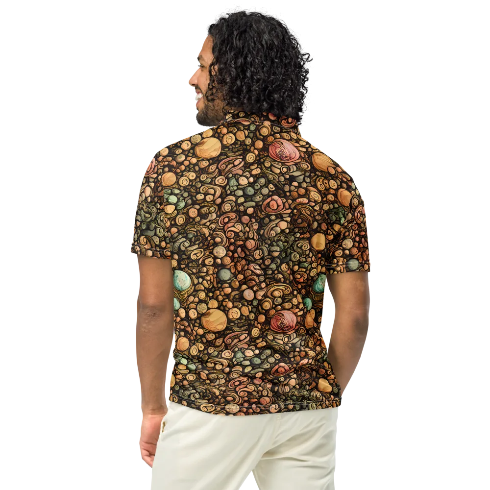 Inkstone Garden on Men's Slim Fit Polo Shirt — Back