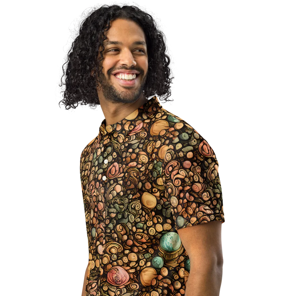 Inkstone Garden on Men's Slim Fit Polo Shirt — Left Front