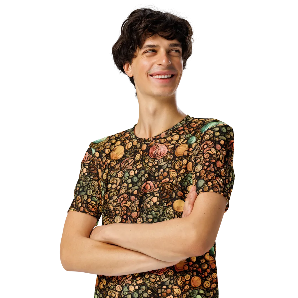 Inkstone Garden on Men's Crew Neck T-Shirt — Left Front