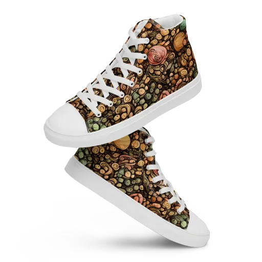 Inkstone Garden on a Women's High Top Canvas Shoes