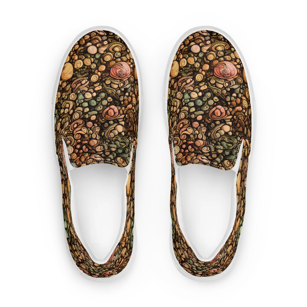 Inkstone Garden on Men's Slip-On Canvas Shoes — Front