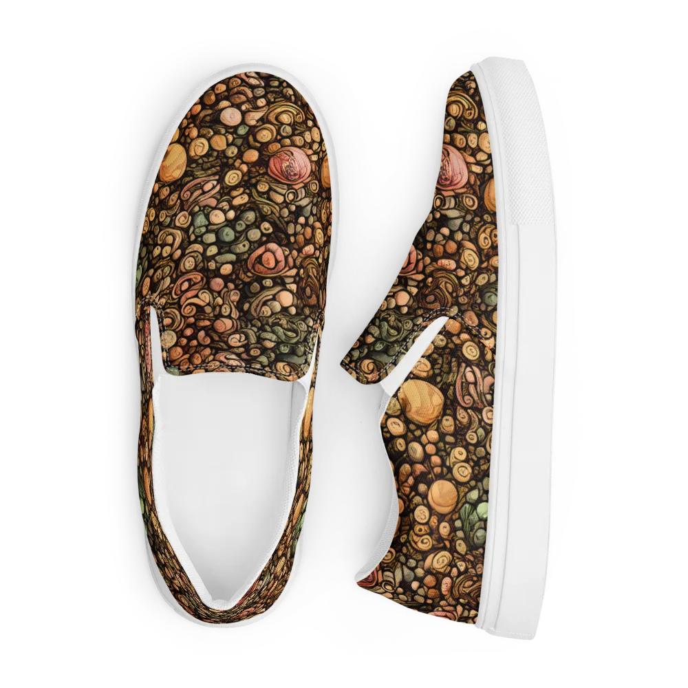 Inkstone Garden on Men's Slip-On Canvas Shoes — Front