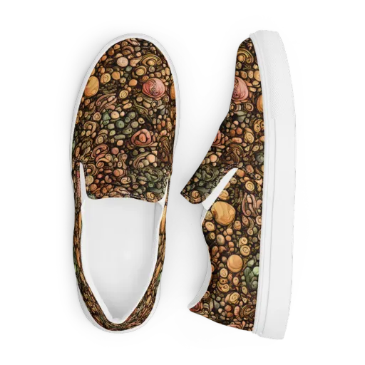 Inkstone Garden on a Men's Slip-On Canvas Shoes