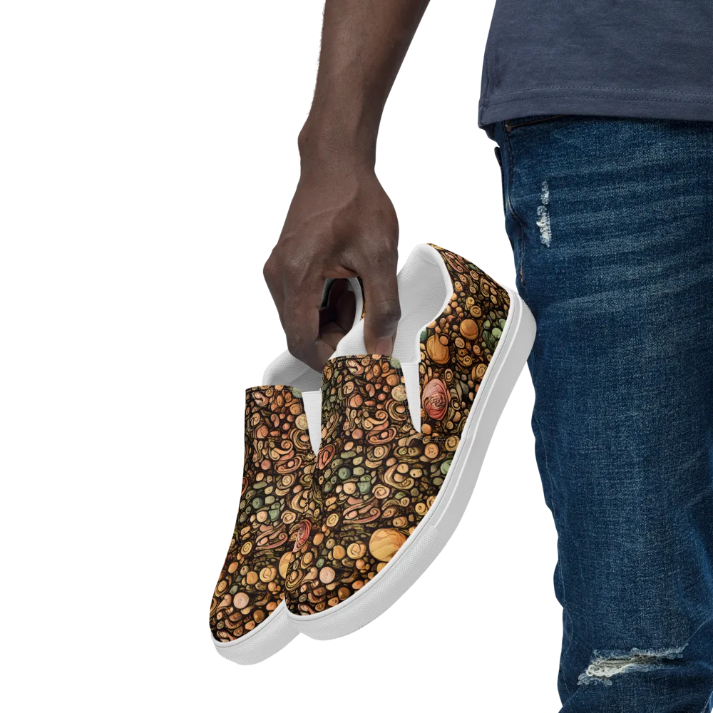 Inkstone Garden on Men's Slip-On Canvas Shoes — Left Front