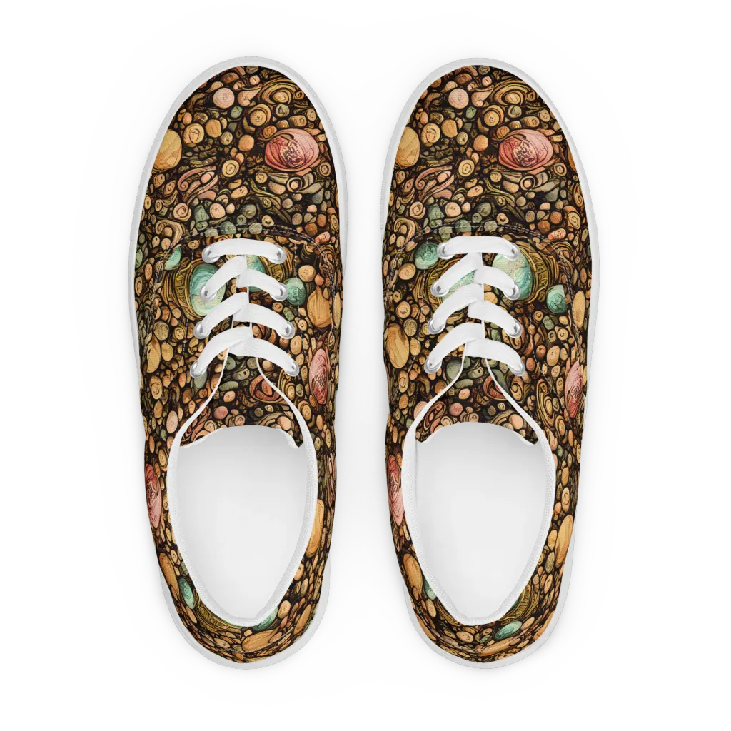 Inkstone Garden on Men's Lace-Up Canvas Shoes — Front
