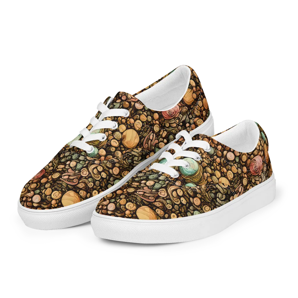 Inkstone Garden on Men's Lace-Up Canvas Shoes — Left Front