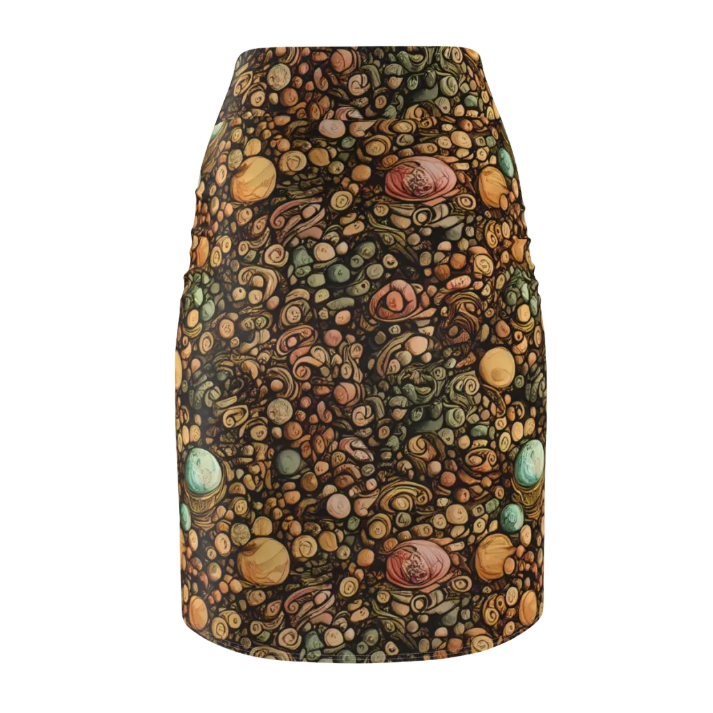 Inkstone Garden on Pencil Skirt — Back