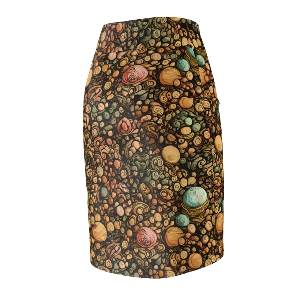 Inkstone Garden on Pencil Skirt — Back Side
