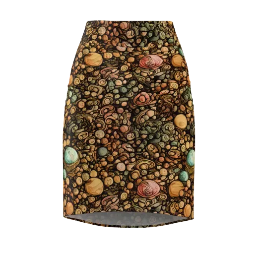 Inkstone Garden on a Pencil Skirt