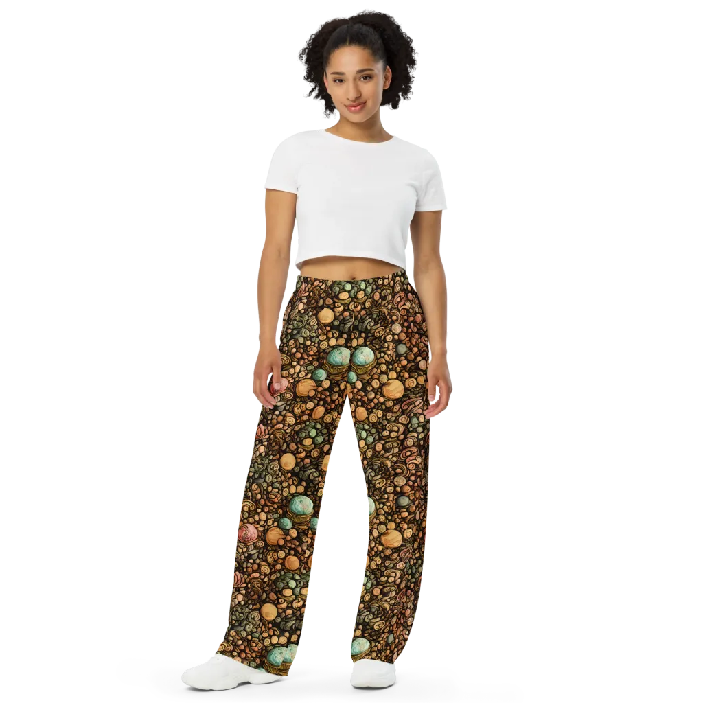 Inkstone Garden on Wide-Leg Pants — Front