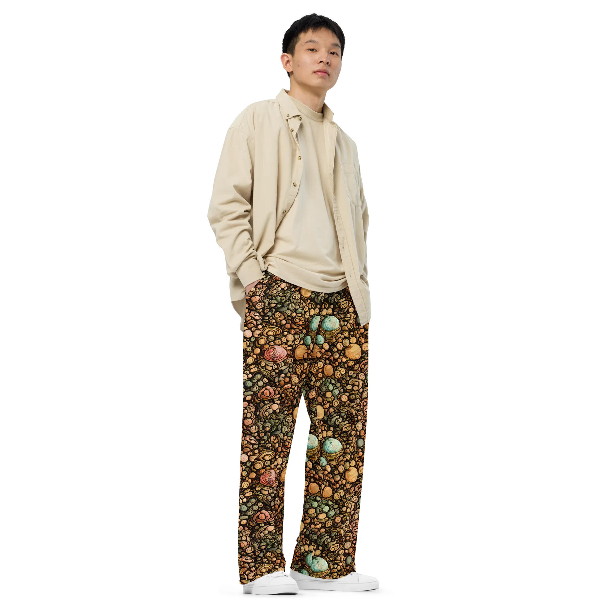 Inkstone Garden on Wide-Leg Pants — Right Front