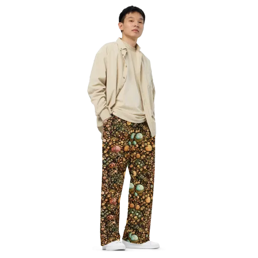 Inkstone Garden on a Wide-Leg Pants