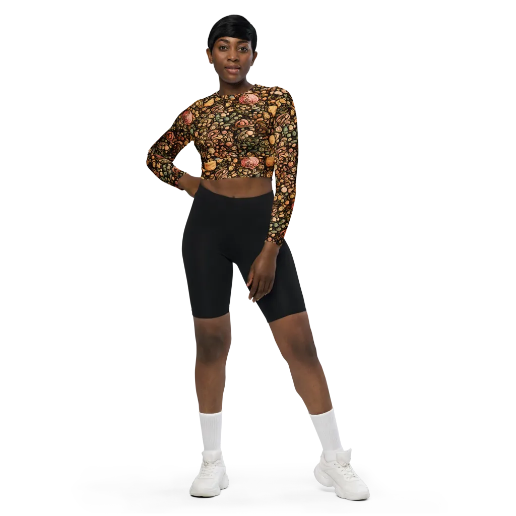 Inkstone Garden on Long Sleeve Crop Top — Front