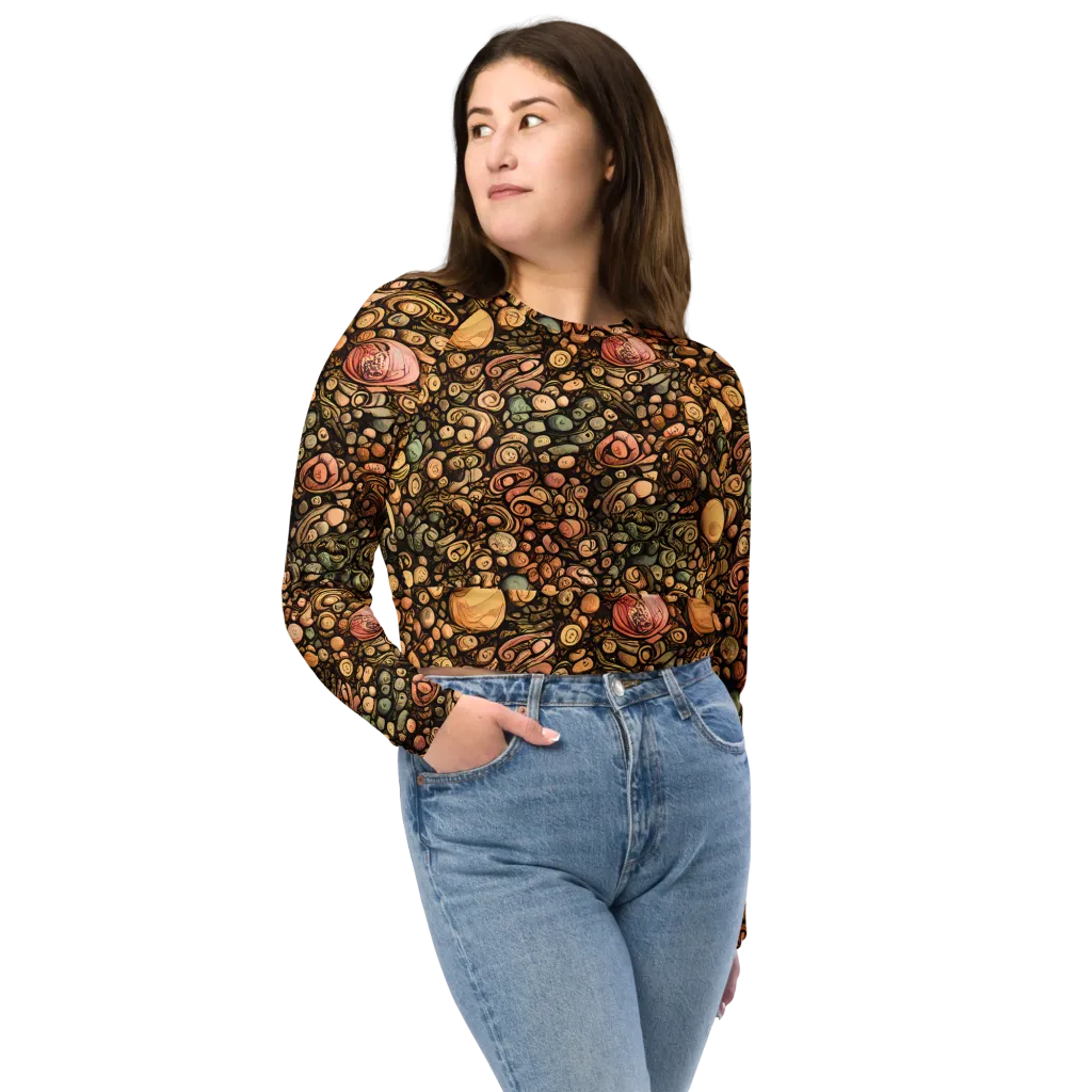 Inkstone Garden on Long Sleeve Crop Top — Front