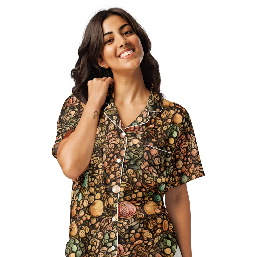 Inkstone Garden on Women's Short Sleeve Pajama Top — Front