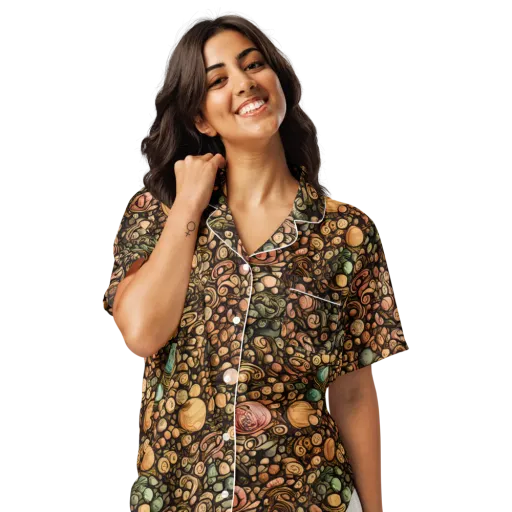 Inkstone Garden on a Women's Short Sleeve Pajama Top