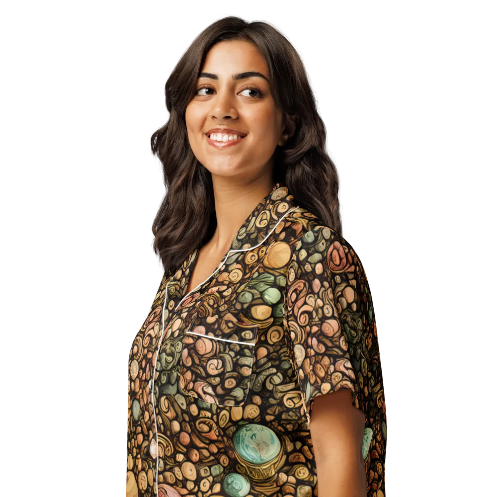 Inkstone Garden on Women's Short Sleeve Pajama Top — Left Front