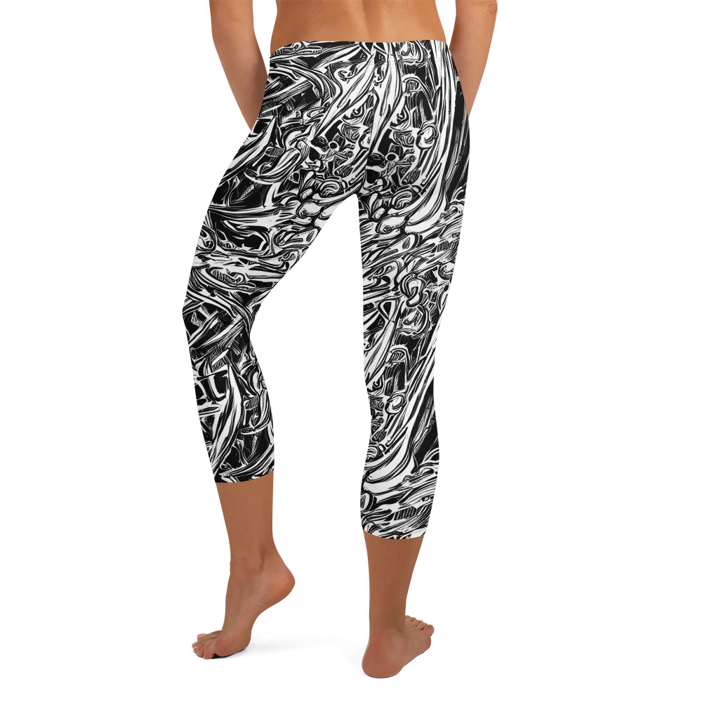 Blackwater Etch on Capri Leggings — Back