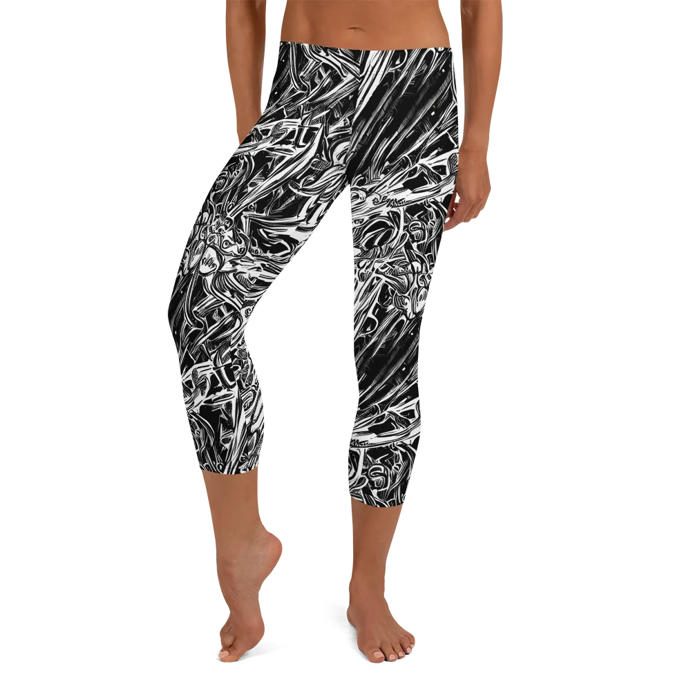Blackwater Etch on Capri Leggings — Front
