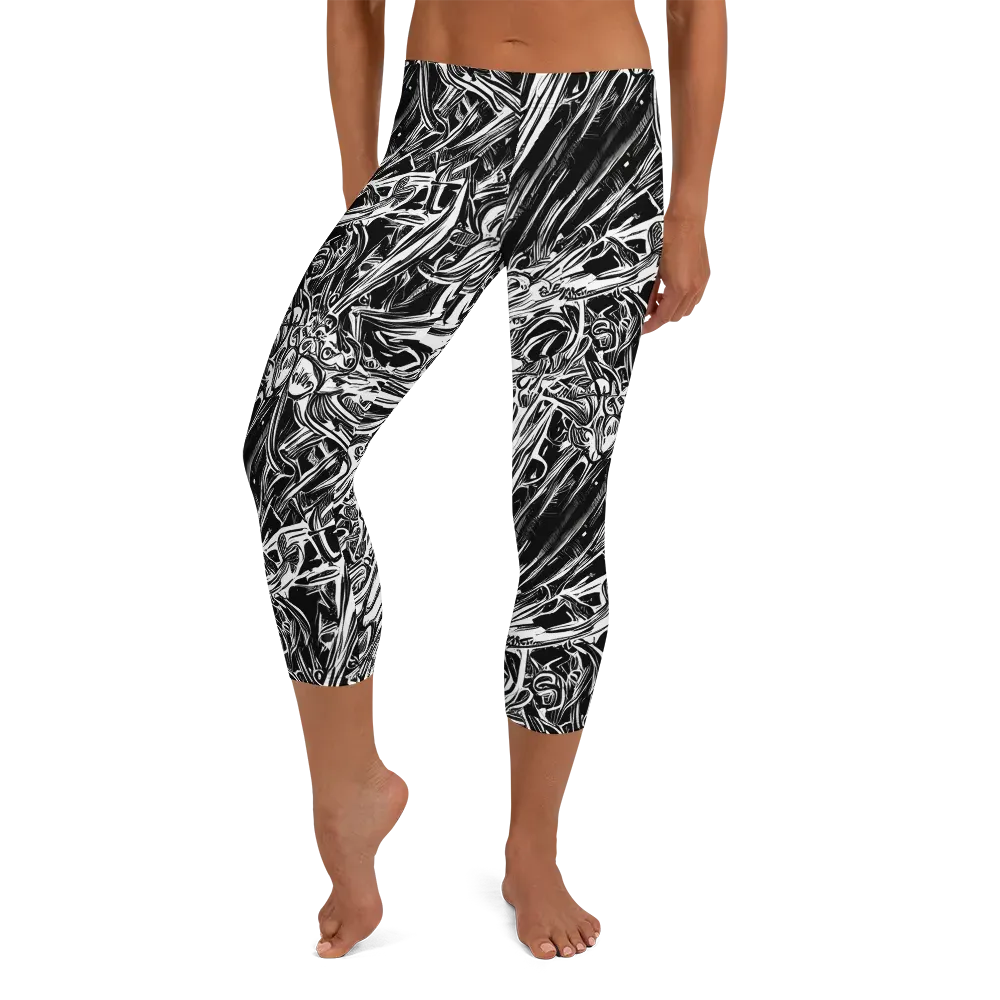 Blackwater Etch on Capri Leggings — Front