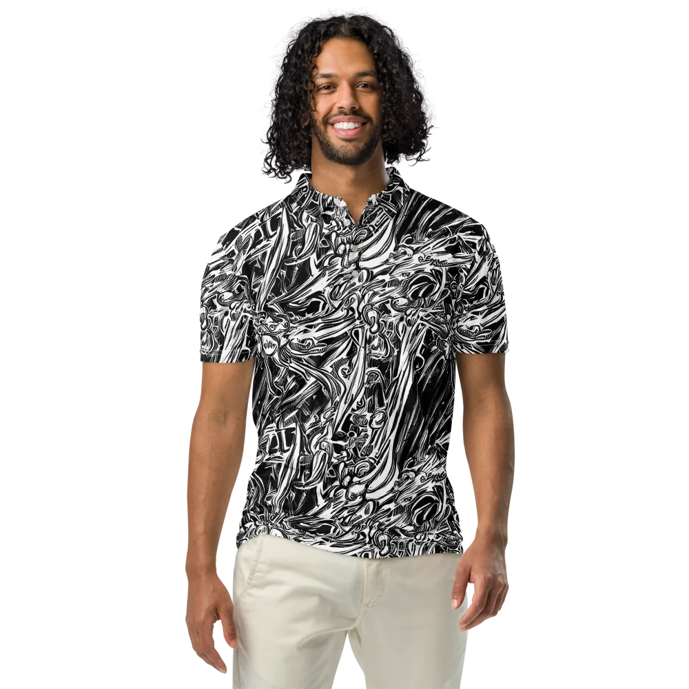 Blackwater Etch on Men's Slim Fit Polo Shirt — Front