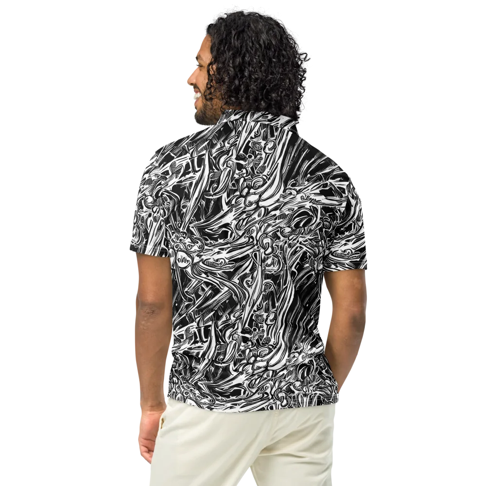 Blackwater Etch on Men's Slim Fit Polo Shirt — Back